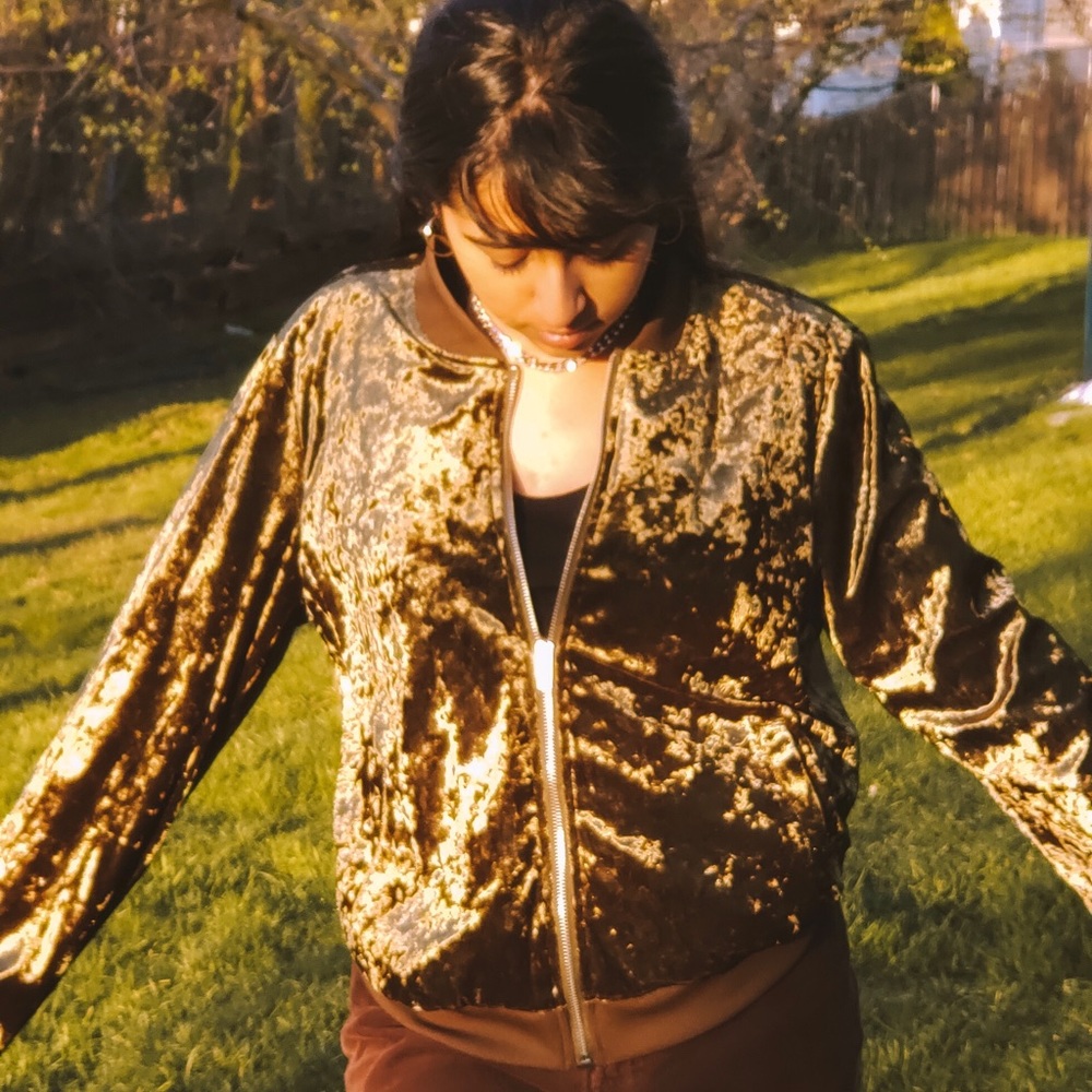 FOREVER 21 Olive green velvet jacket